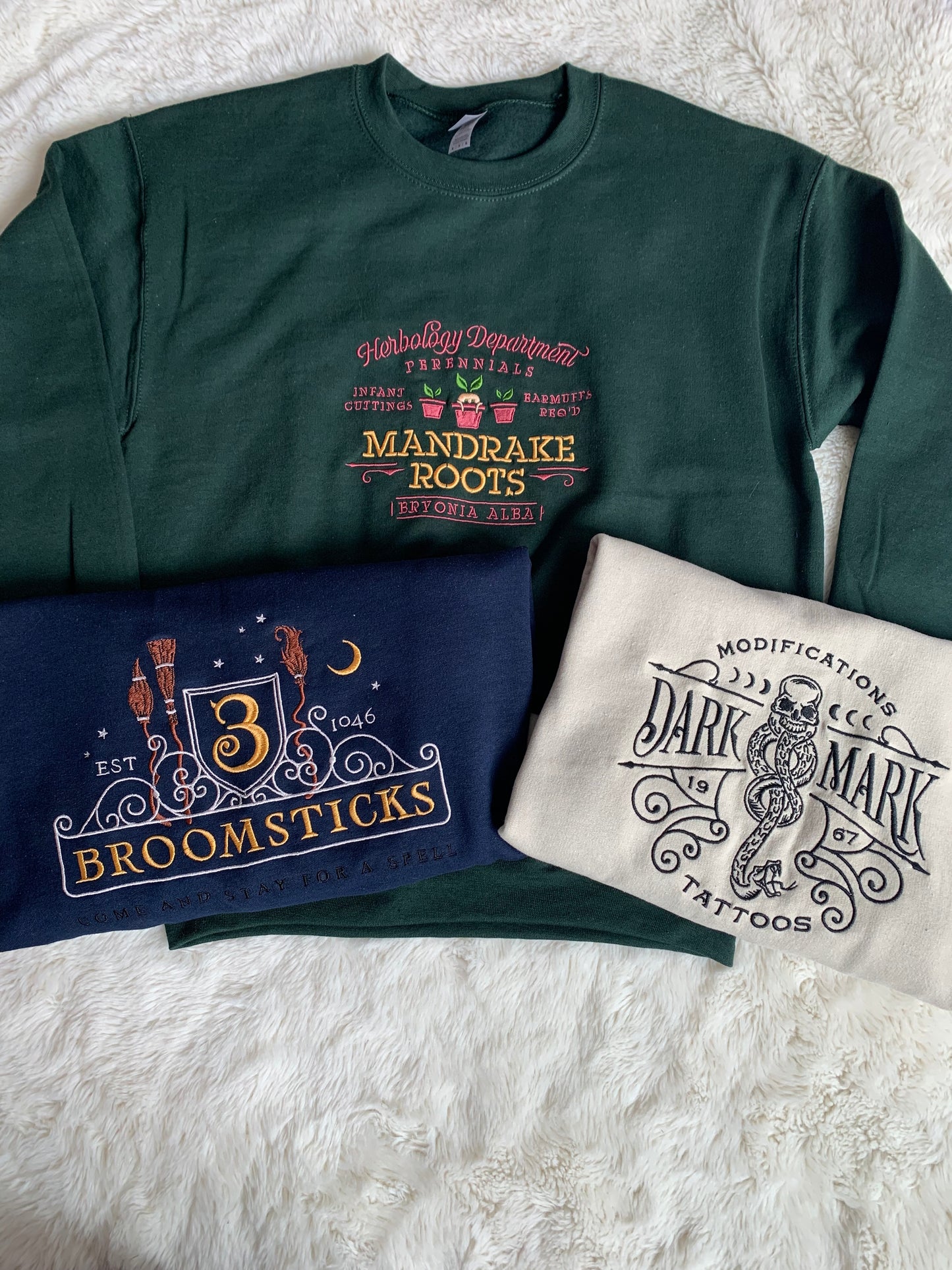 Harry Potter Inspired Three Broomsticks Embroidered Sweatshirt