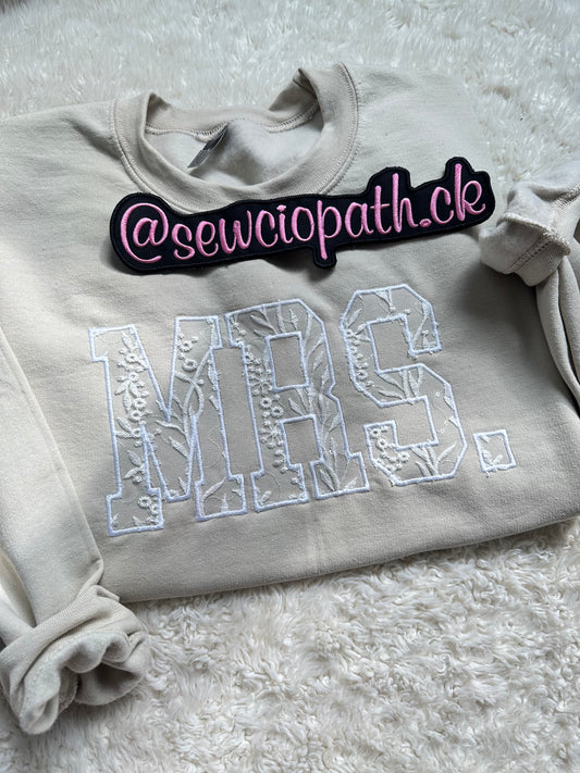 Mrs. lace embroidered sweatshirt | Bride Sweater | Future Mrs.