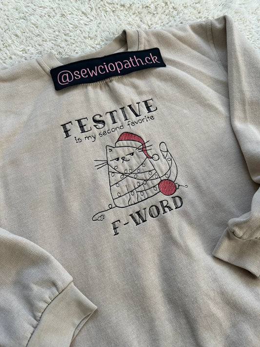 Festive F Word Funny Christmas Sweater