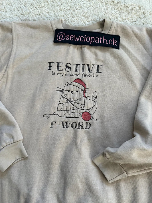 Festive F Word Funny Christmas Sweater