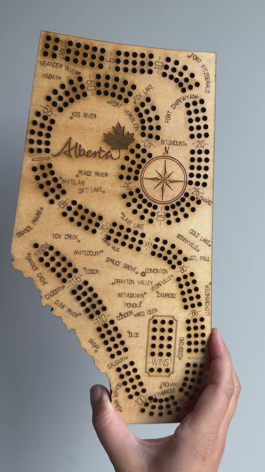 Provinces of Canada Cribbage Boards | Alberta Crib Board