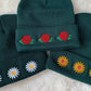Embroidered Flower Beanie