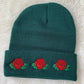 Embroidered Flower Beanie